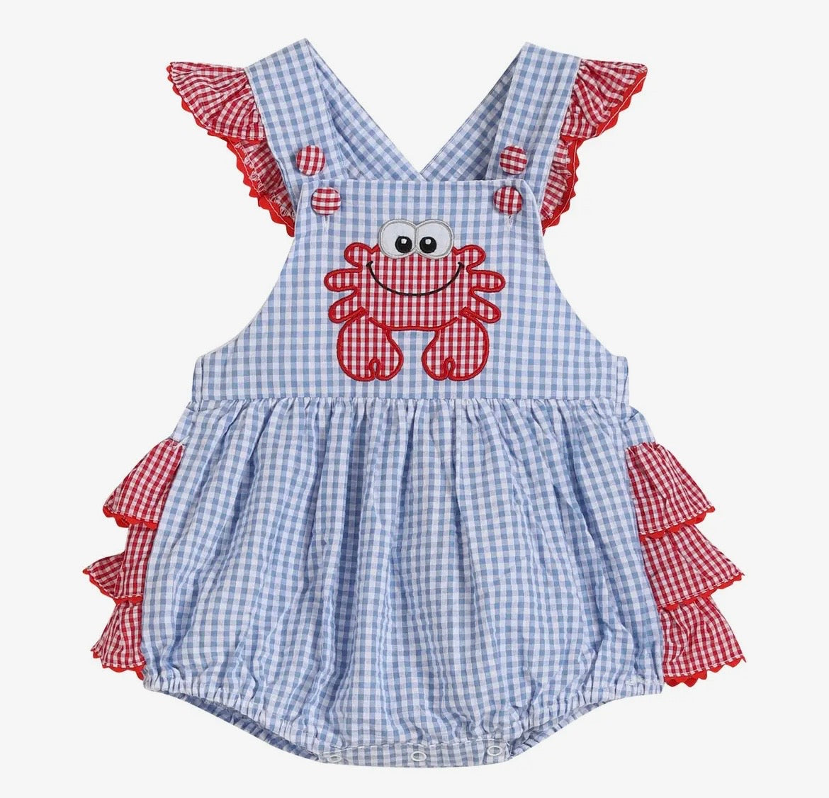 Blue gingham crab bubble