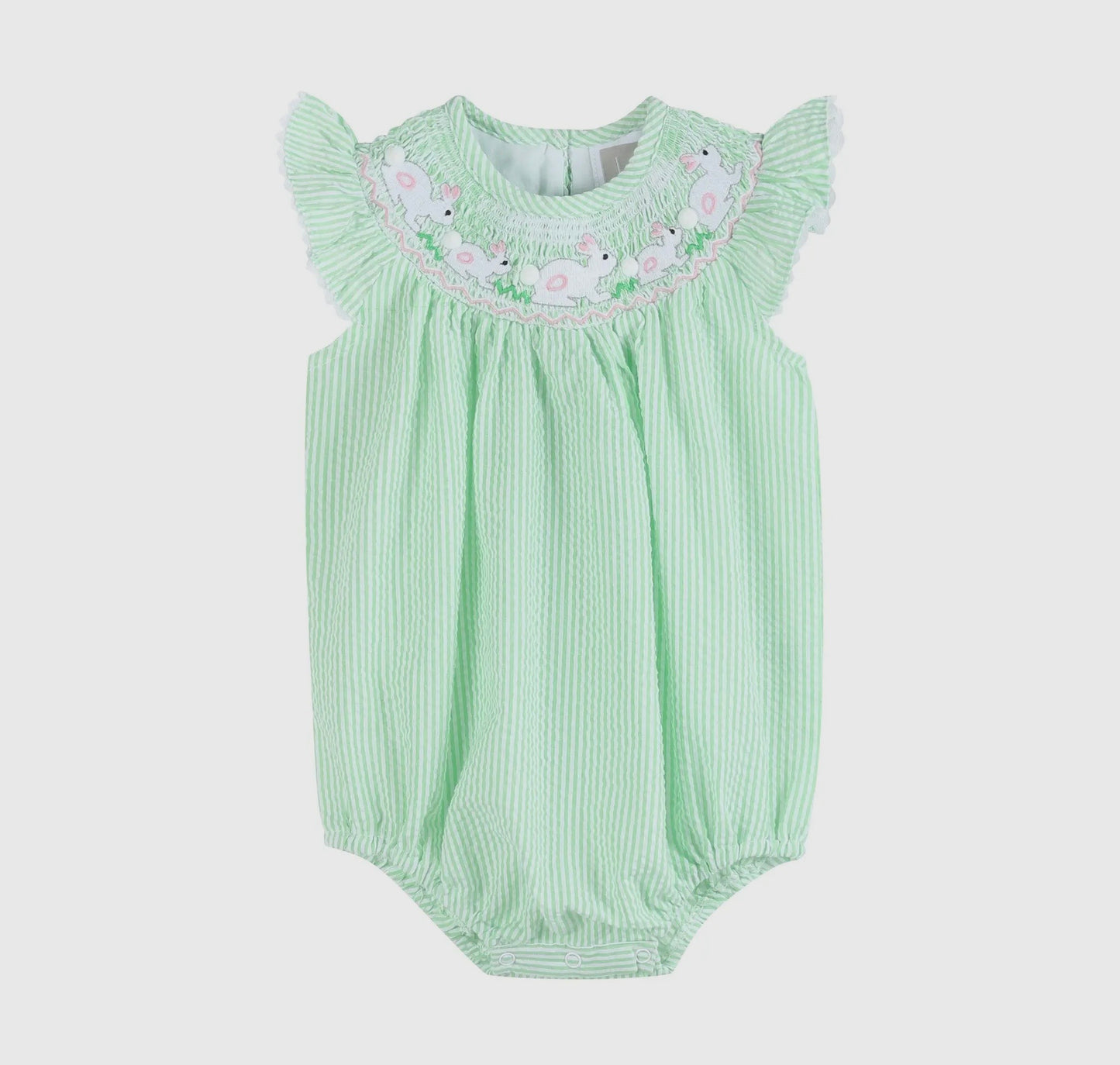 Green Easter smocked bubble