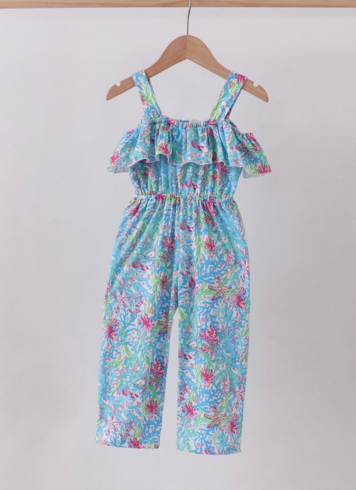 Mint island bloom jumpsuit