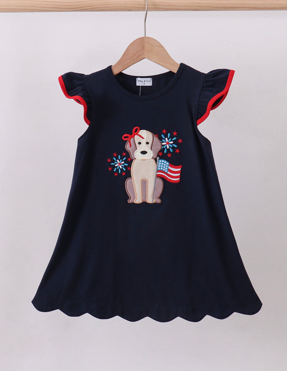 Puppy firework ruffle dress