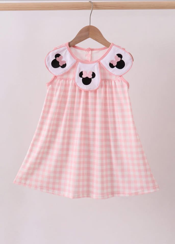 Minnie embroidered gingham dress