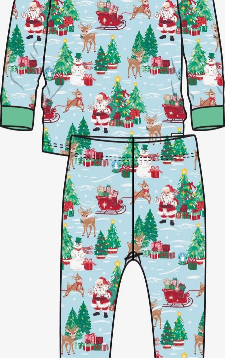 Santa wonderland bamboo pj set