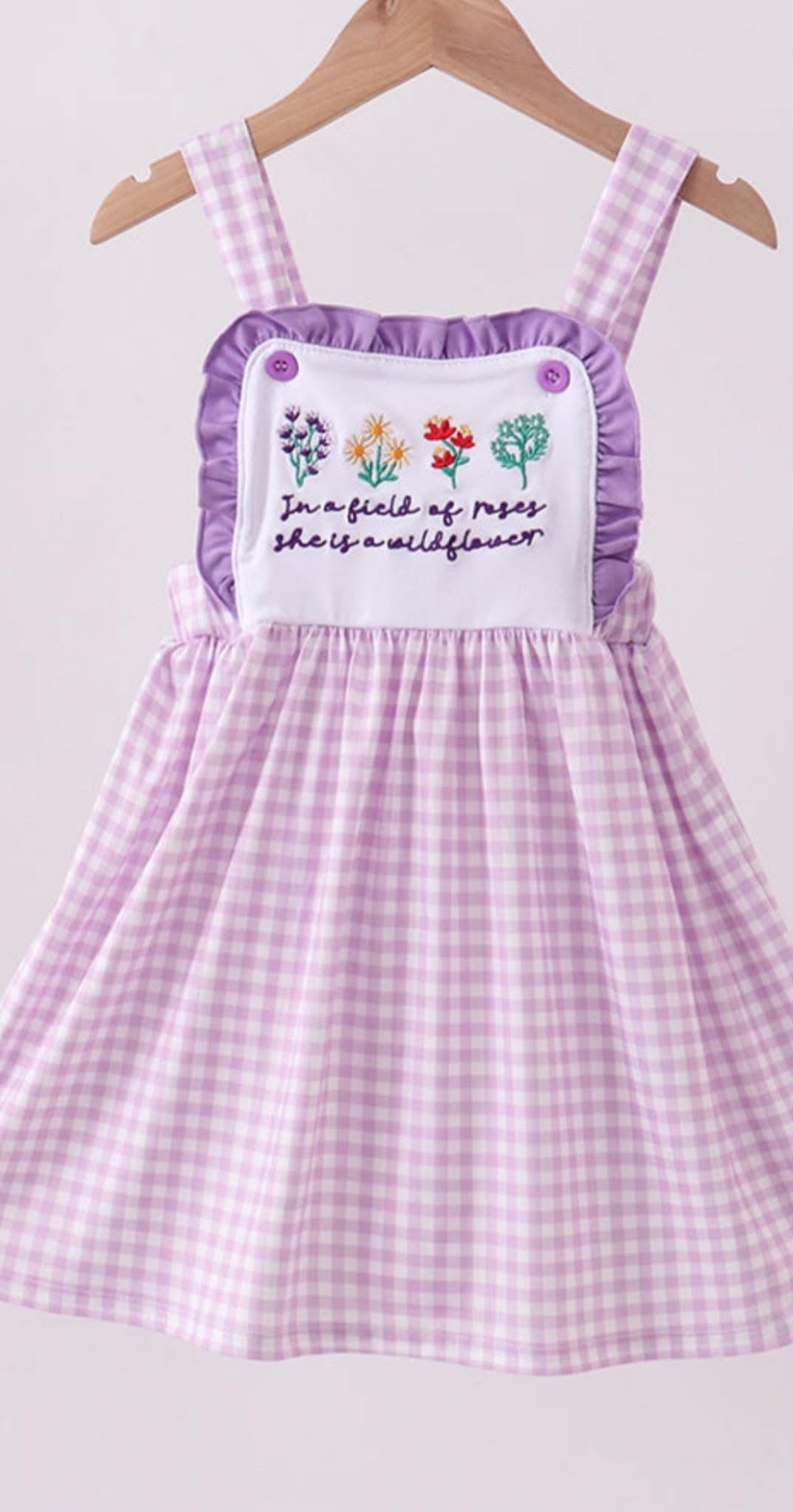 Floral embroidery dress