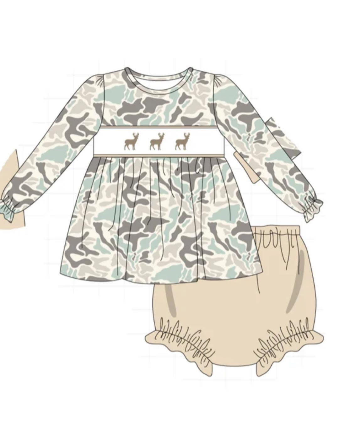 Camo deer bloomer set