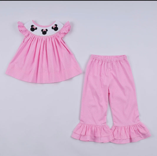 Disney smocked pant set