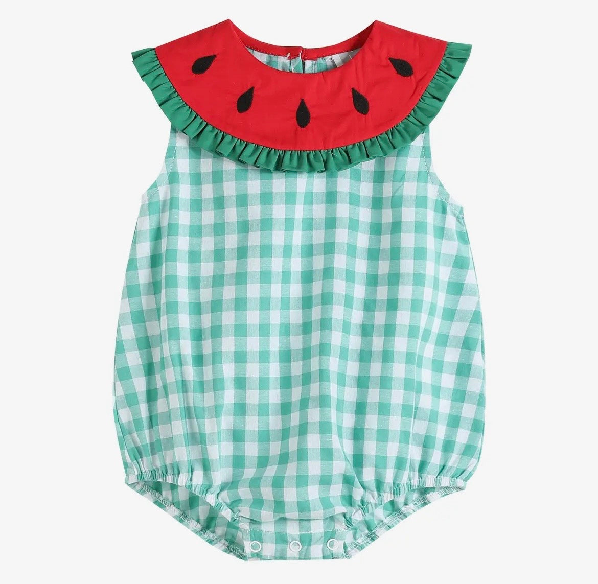 Green gingham watermelon bubble