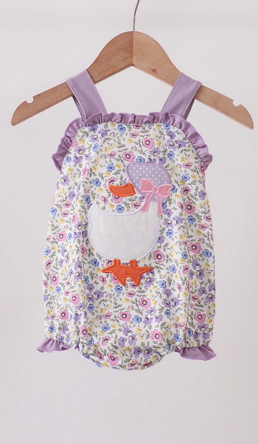 Goose floral appliqué bubble