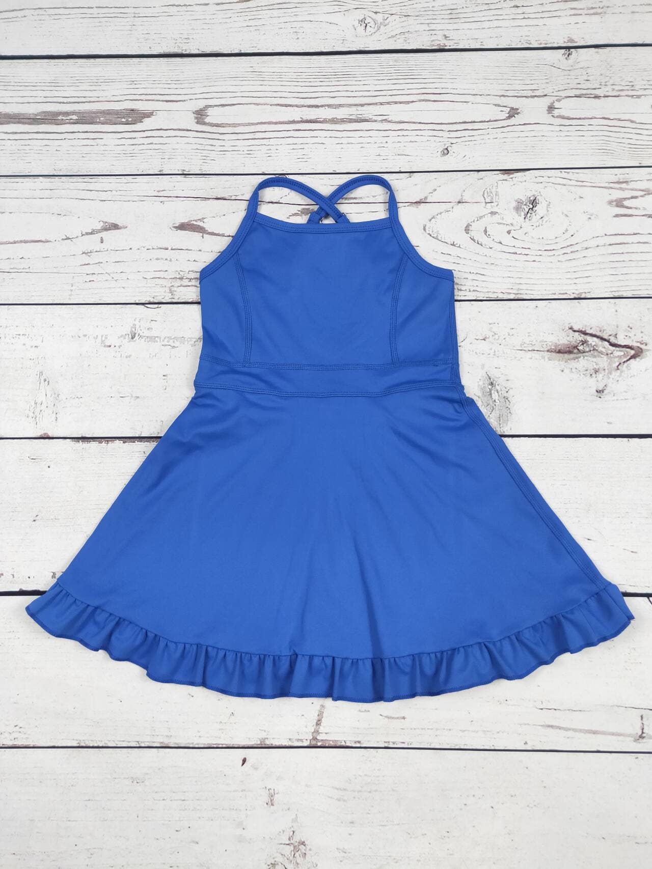 Blue ruffle athletic dress