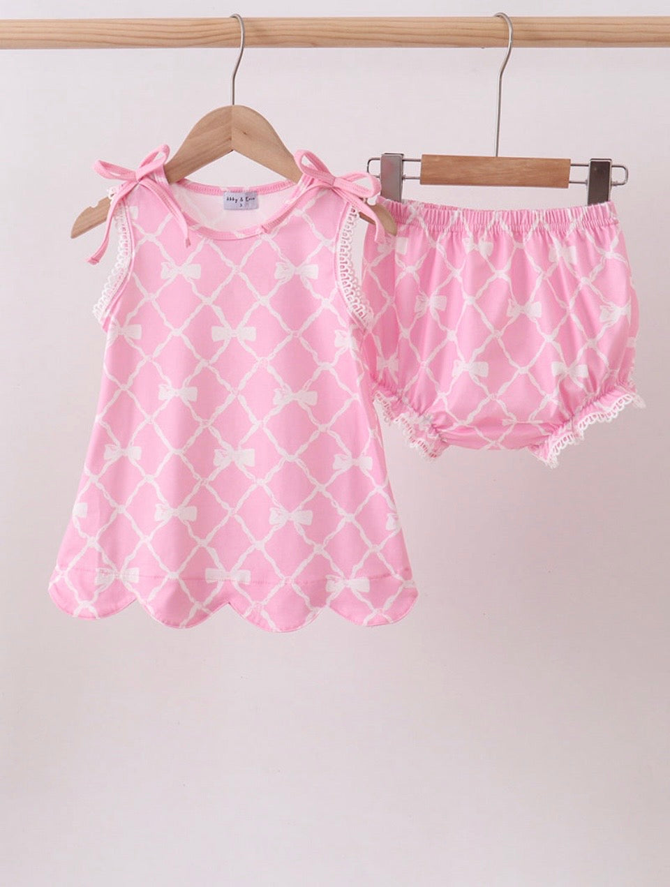 Pink Bow bloomer set
