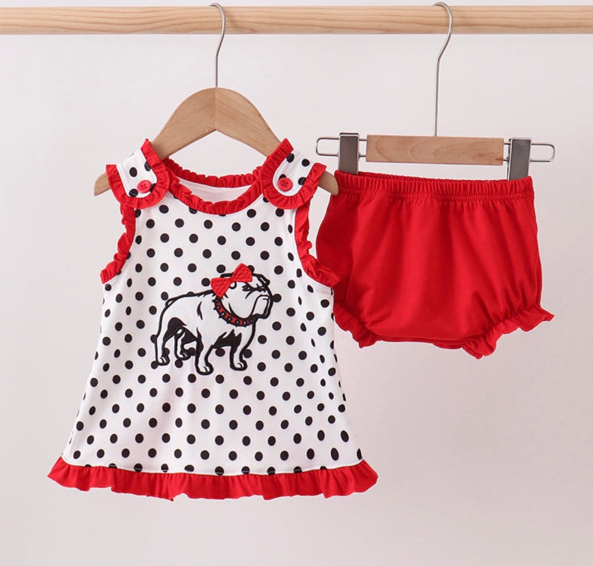 Red Georgia bulldog bloomer set