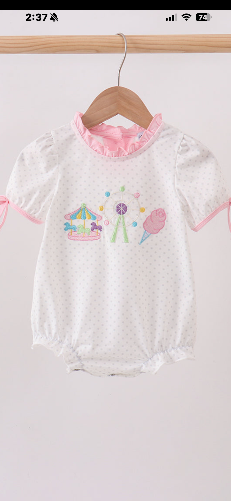 Pink carousel embroidered bubble