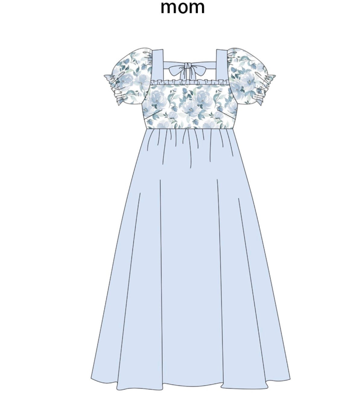 Blue floral ruffle dress