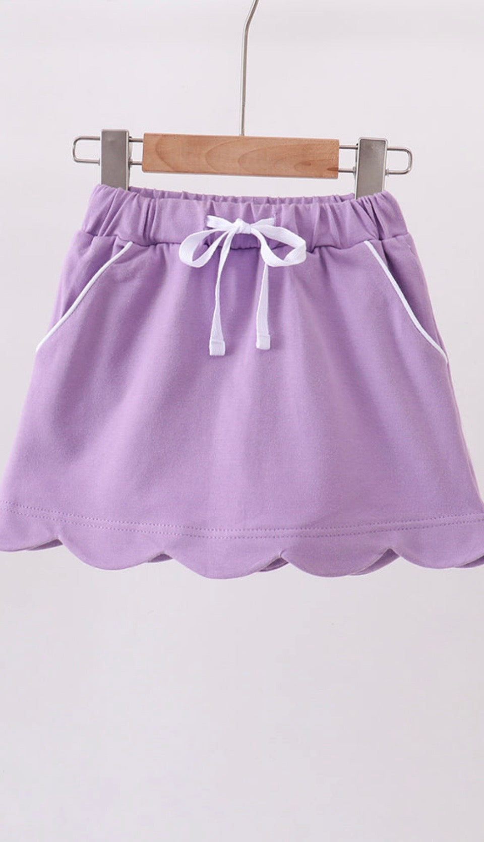 Purple scalloped hem skort