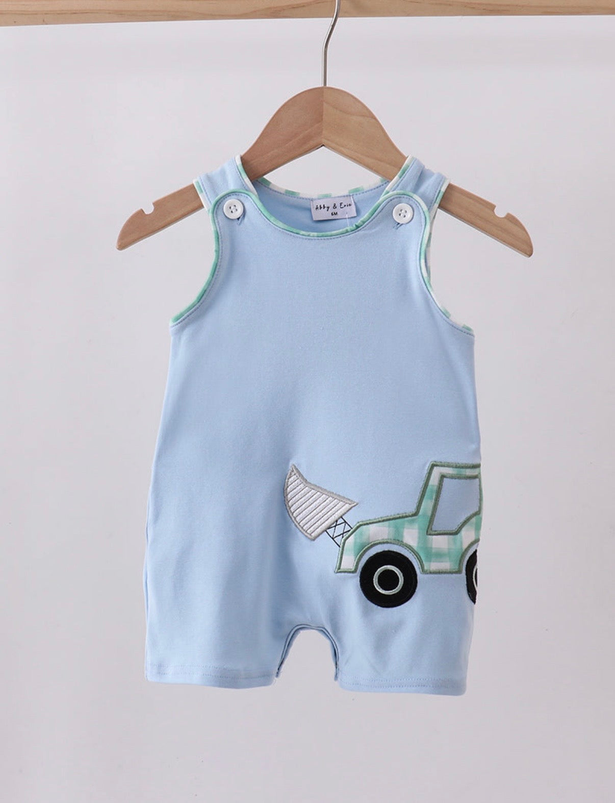 Blue engineering vehicle appliqué jonjon