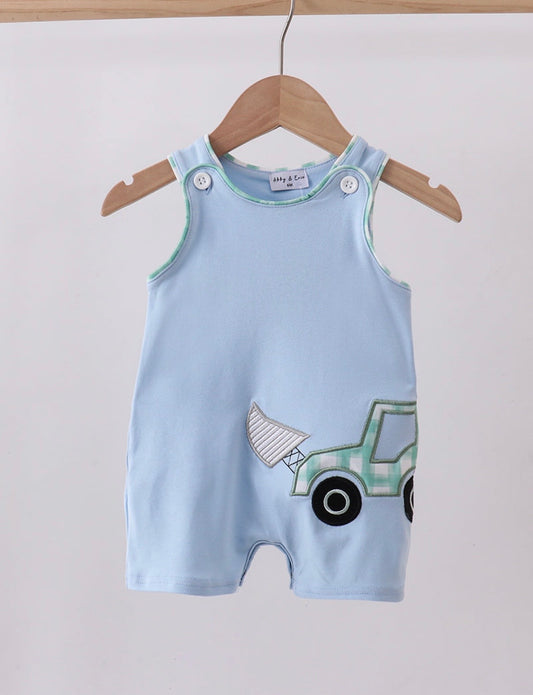 Blue engineering vehicle appliqué jonjon