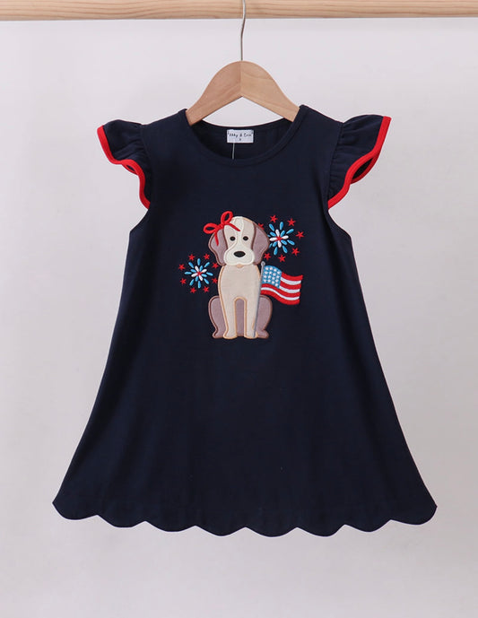 Puppy firework ruffle dress