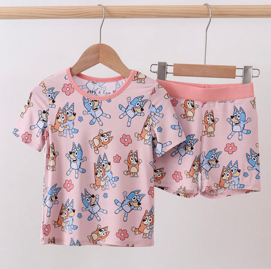 Pink bluey bamboo set