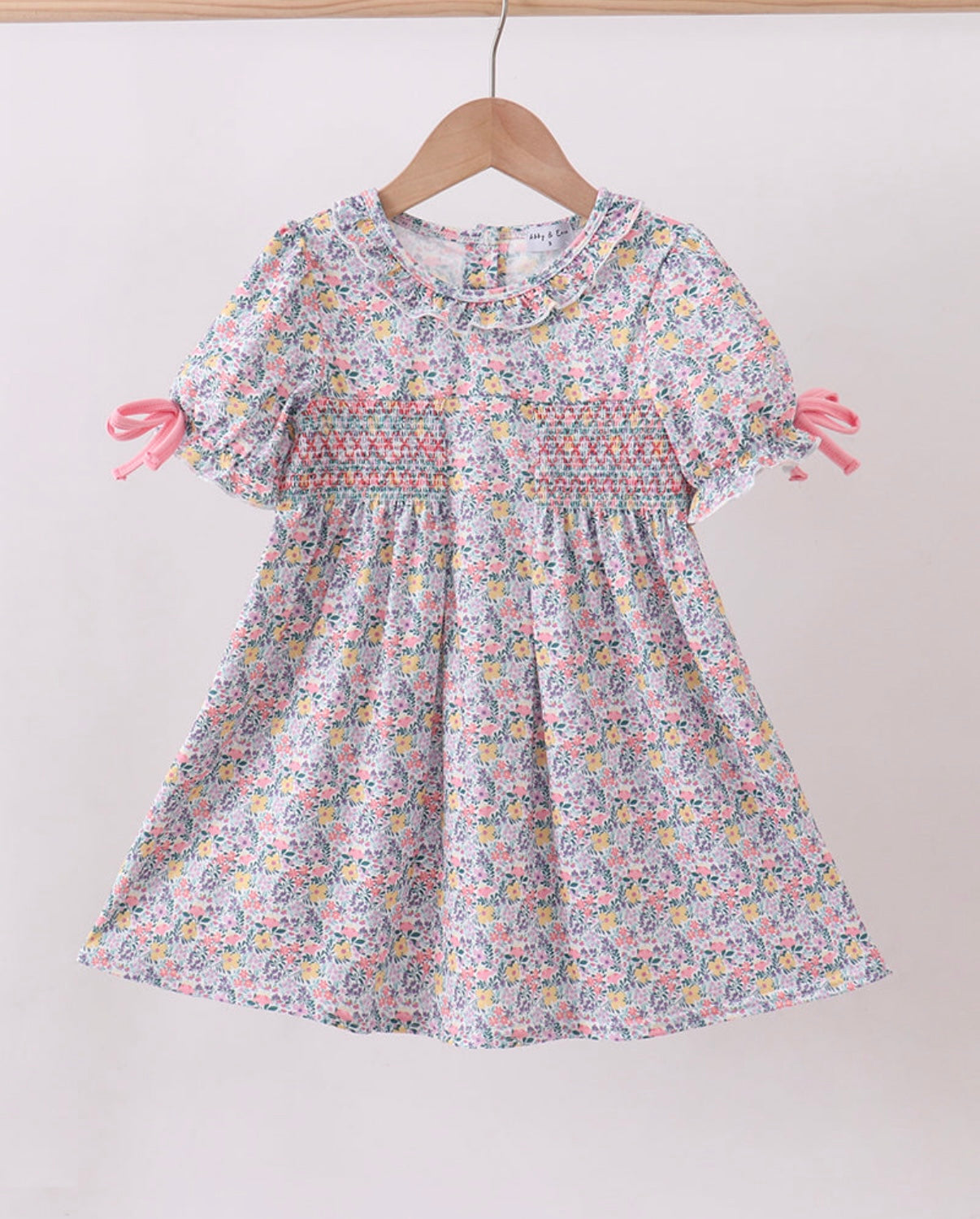 Summer garden smocked ruffle dress