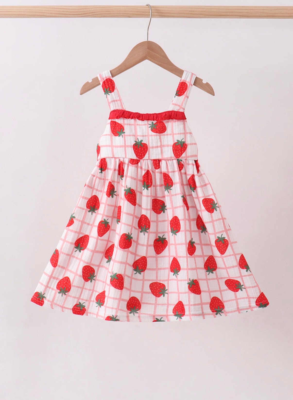 Red Muslin strawberry dress