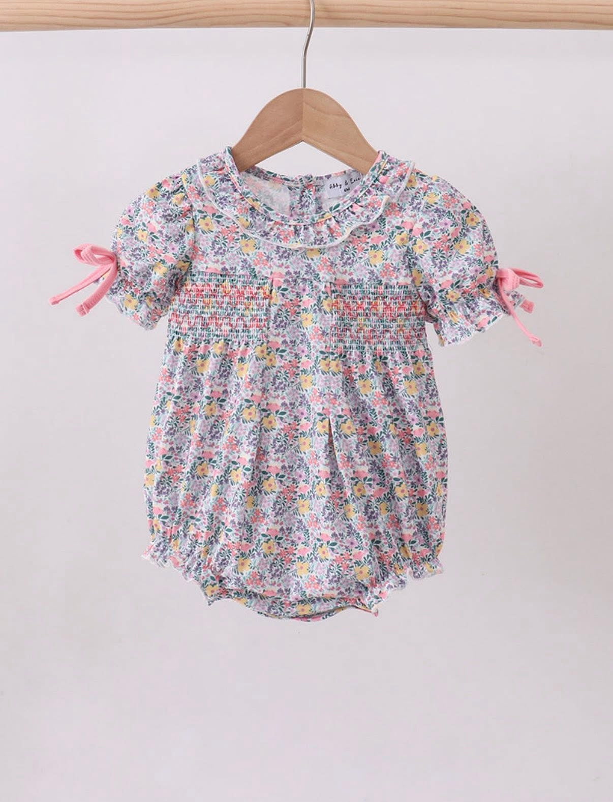 Summer garden smocked bubble