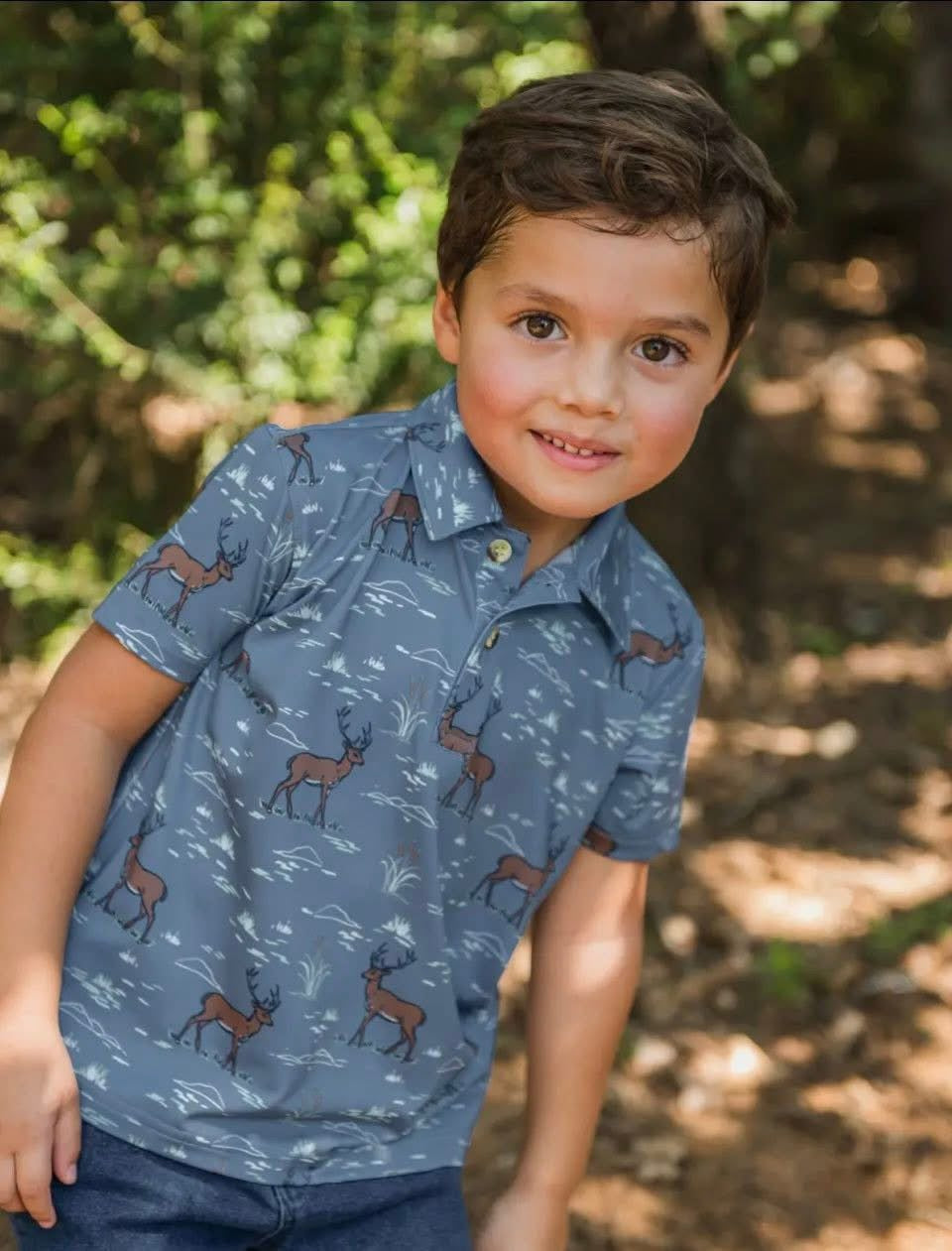 Knit deer antler adventure performance polo