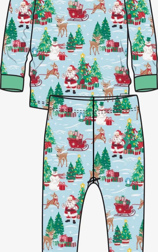 Santa wonderland bamboo pj set