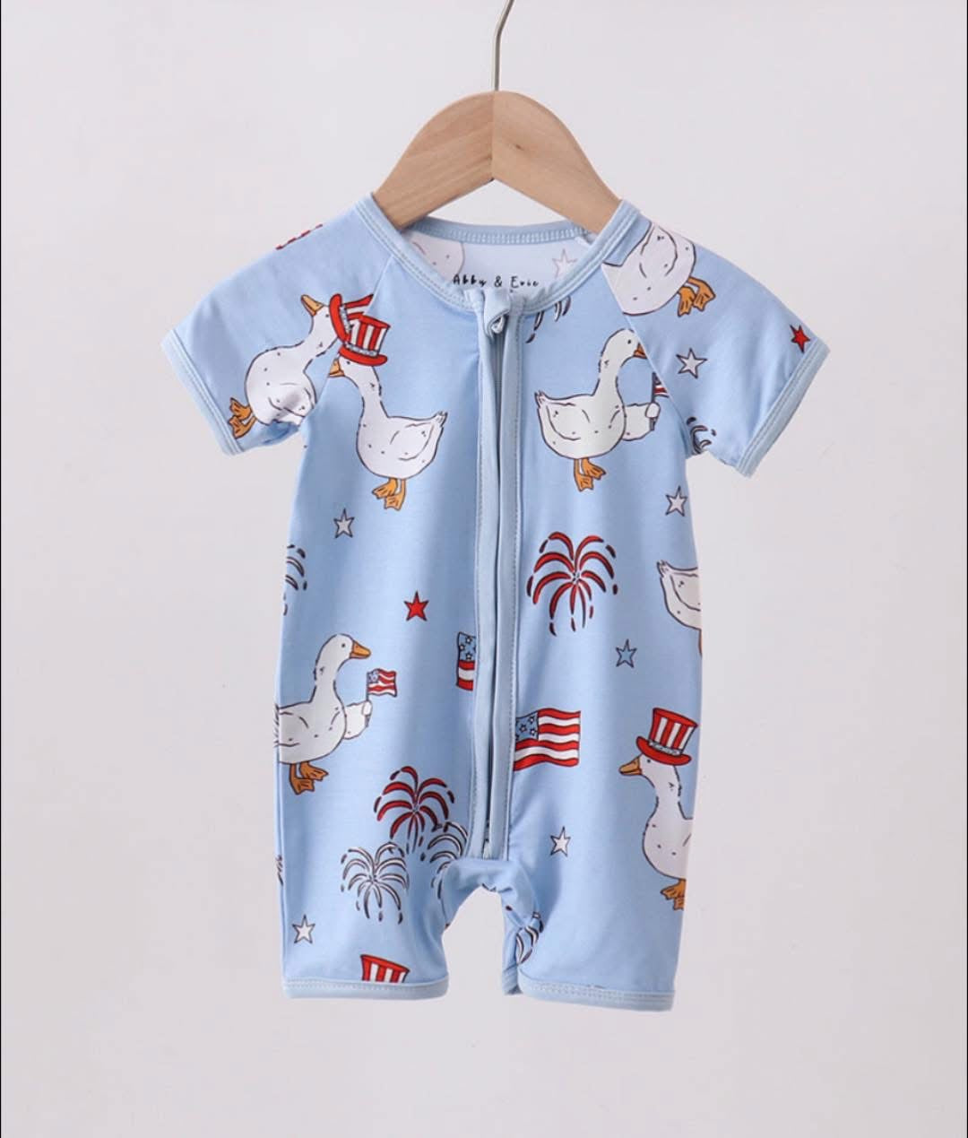 Goose flag bamboo romper