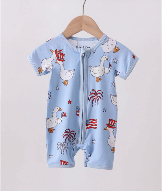 Goose flag bamboo romper