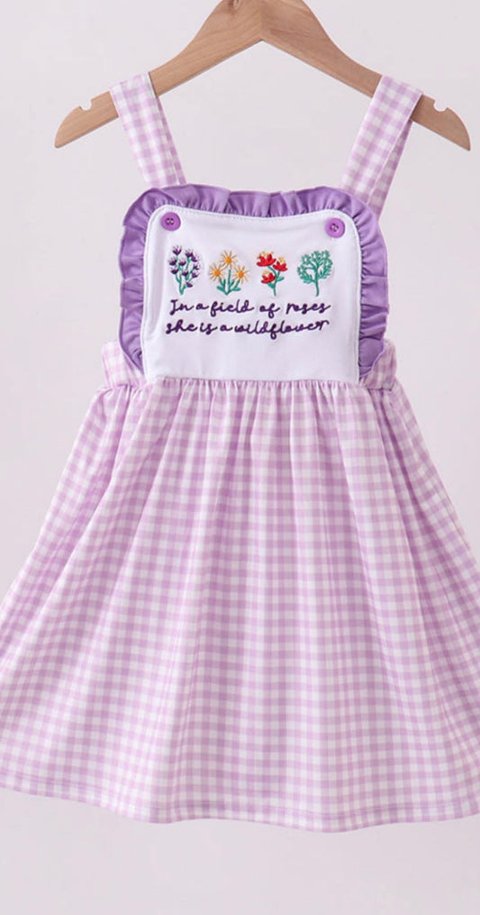 Floral embroidery dress