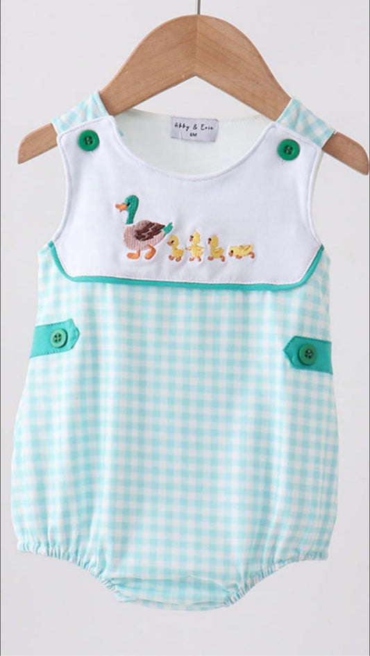 Green mallard embroidered bubble