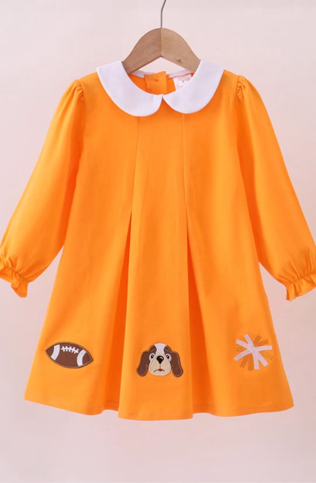 Premium orange TN puppy appliqué dress