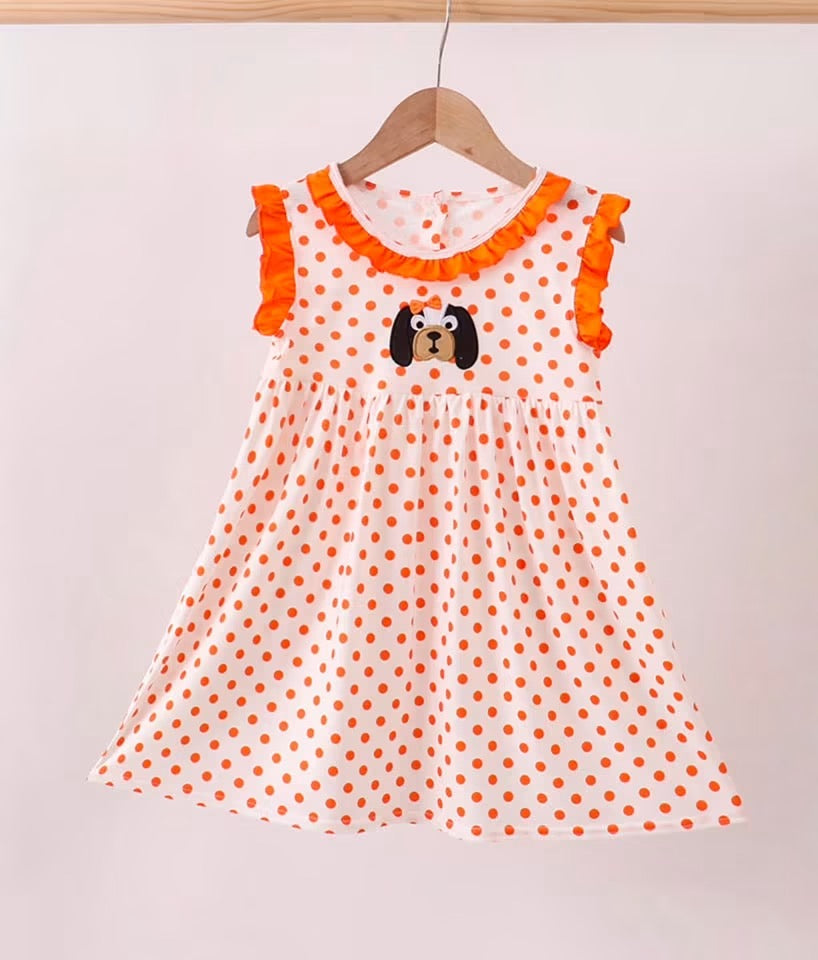 Orange TN dog appliqué dress