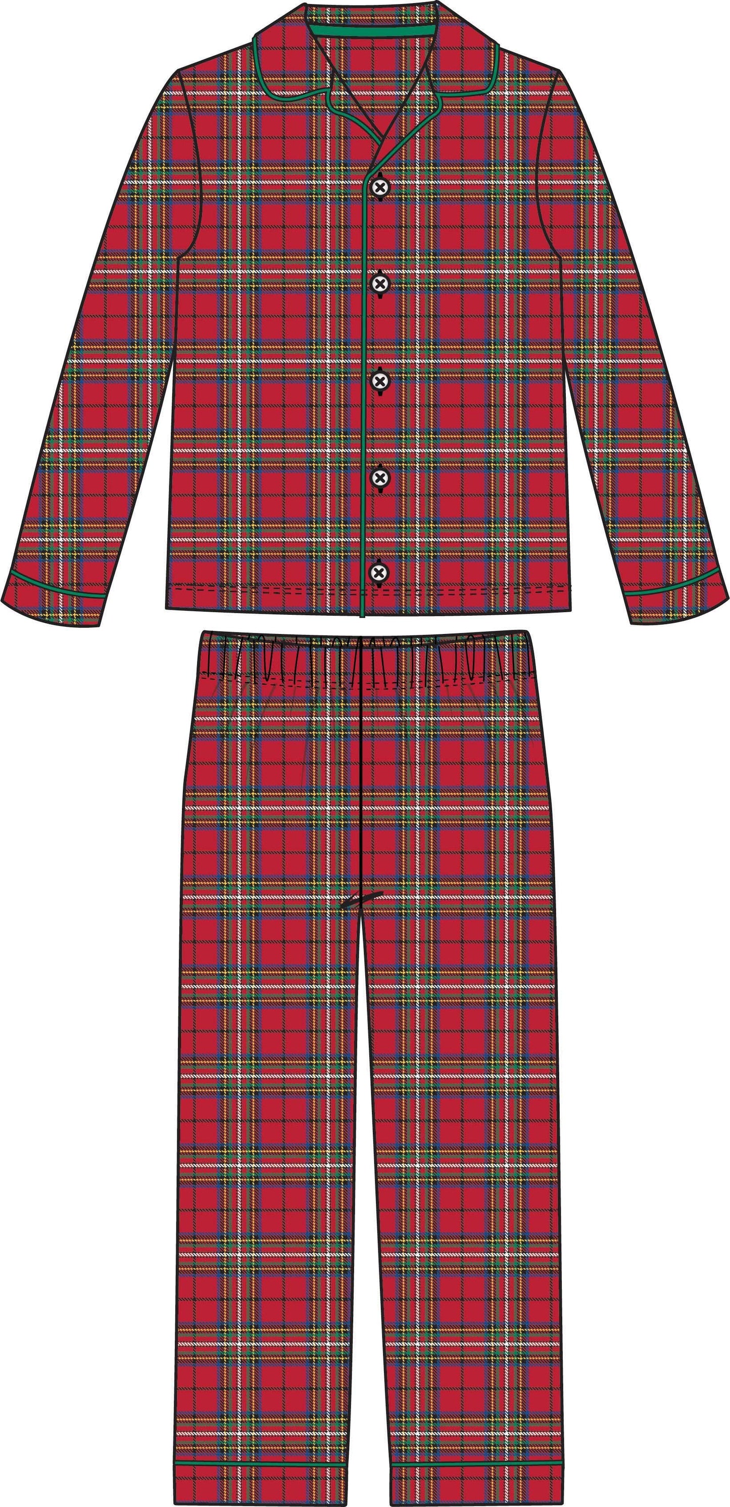 Red plaid Christmas pjs set