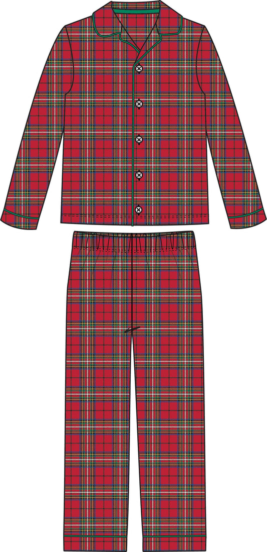 Red plaid Christmas pjs set